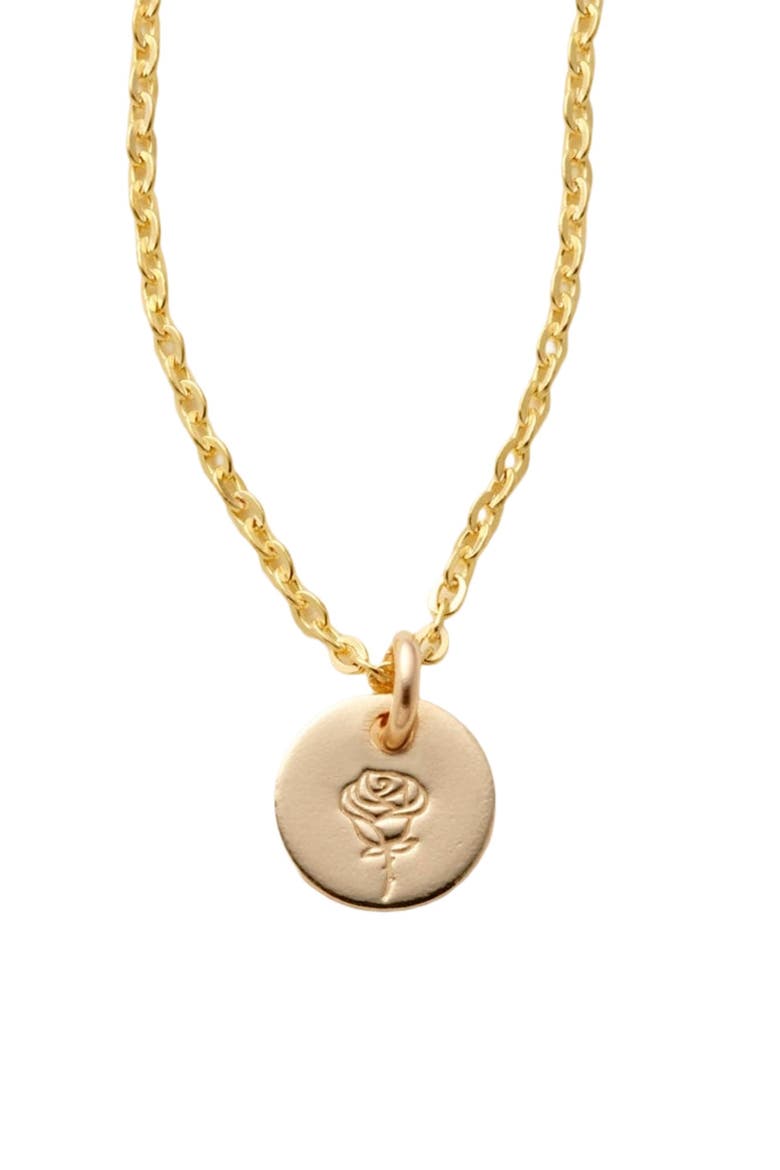 June Birth Flower Necklace, Main, color, Gold Filled