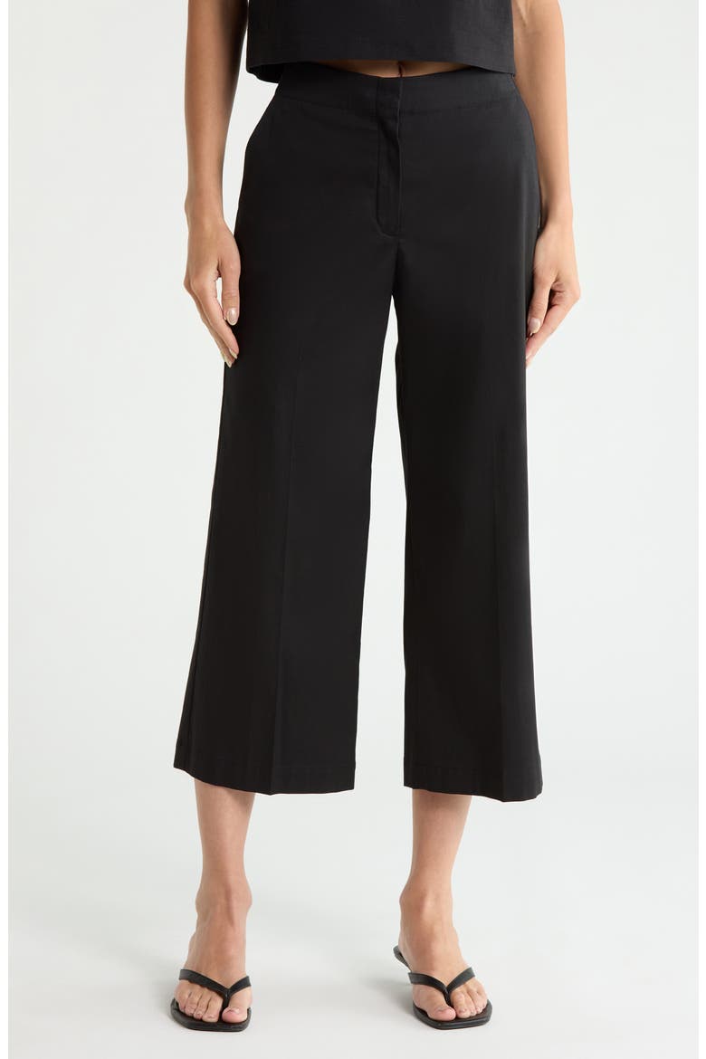 Terena Stretch Cotton Pants, Main, color, BLACK
