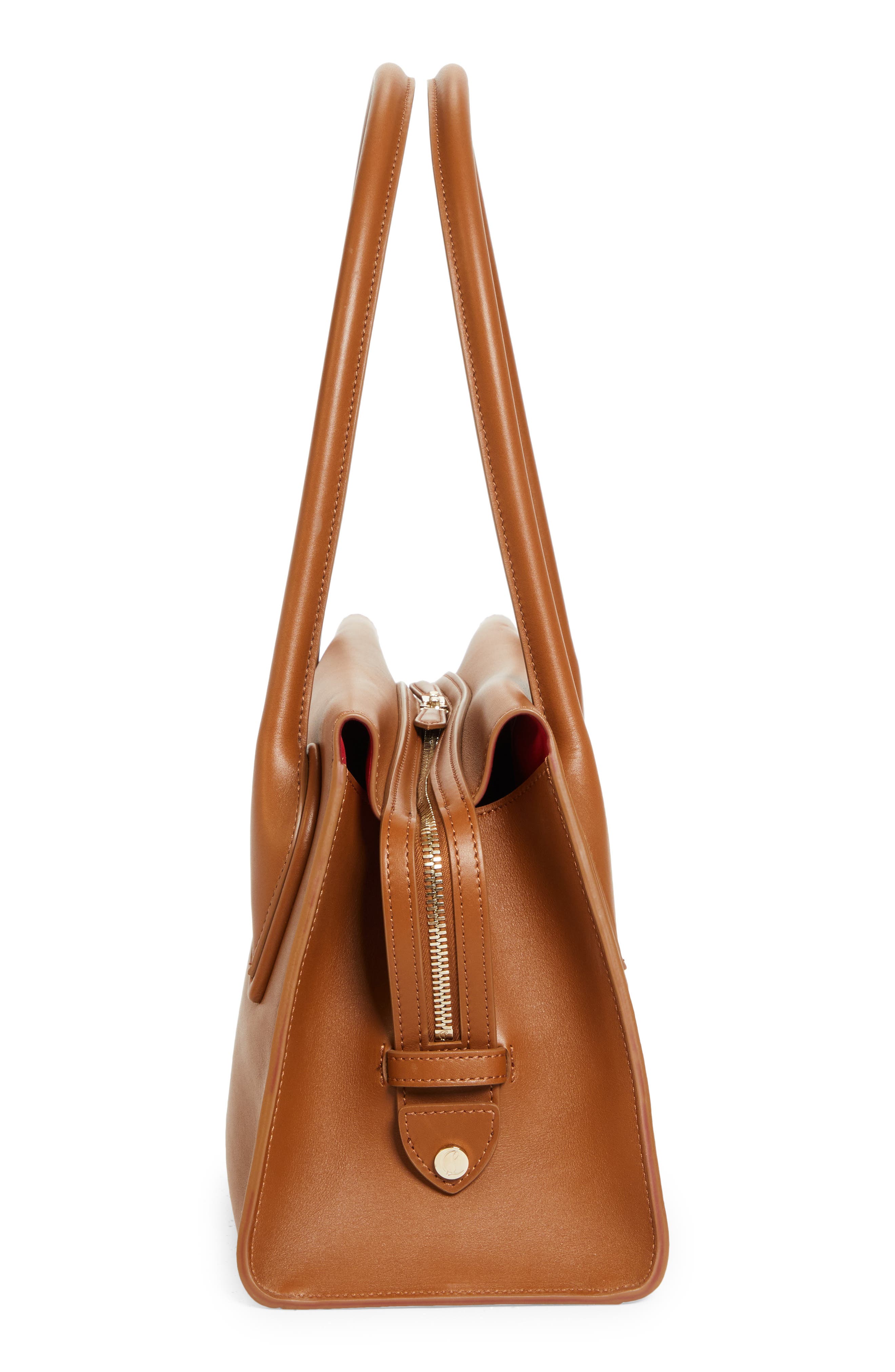 Christian Louboutin Medium Baguette Leather Shoulder Bag, Alternate, color, Cuoio