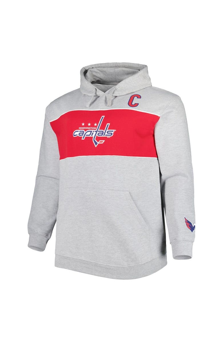 PROFILE Men's Alexander Ovechkin Heather Gray Washington Capitals Big & Tall Player Pullover Hoodie, Alternate, color, Heather Gray