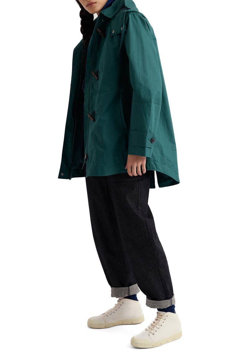 Sea Drift Waterproof Hooded Linen & Cotton Rain Coat, Alternate, color, DARK WRECKAGE