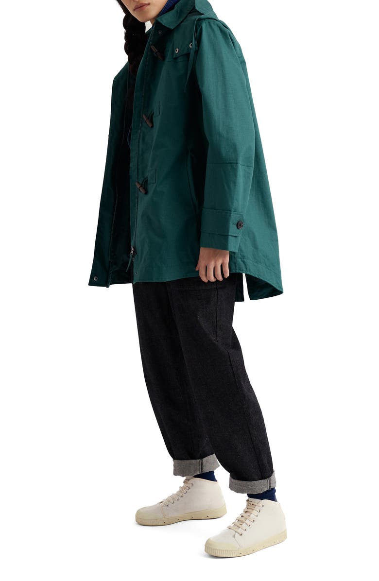 Seasalt Cornwall Sea Drift Waterproof Hooded Linen & Cotton Rain Coat, Alternate, color, Dark Wreckage