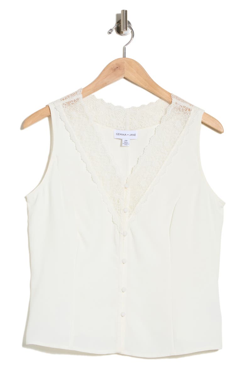 Tailored V-Neck Vest, Alternate, color, WHITE