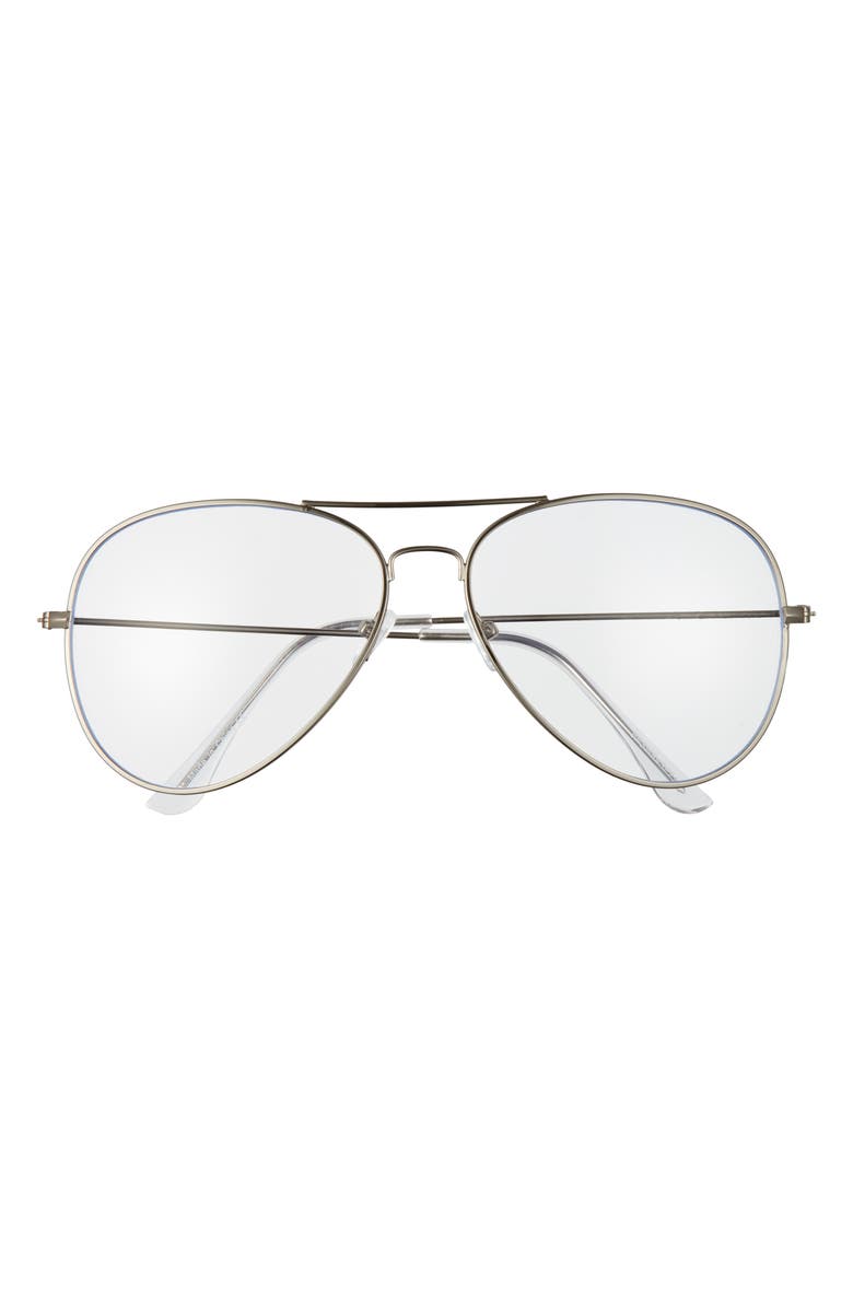 BP. 59mm Aviator Blue Light Filtering Glasses, Main, color,