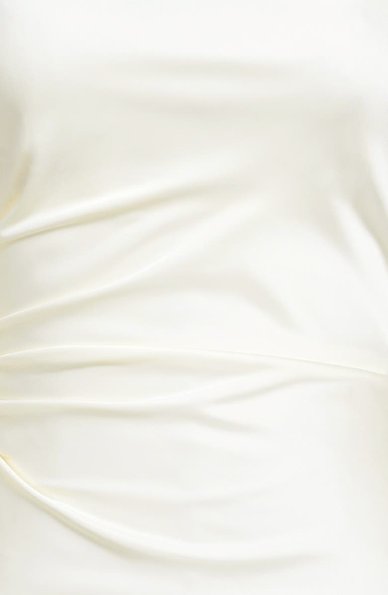 HOUSE OF CB Lulu Pleated Long Sleeve Satin Minidress, Alternate, color, Ivory