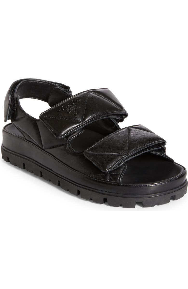 Prada Diagram Double Strap Slide Sandal, Main, color,