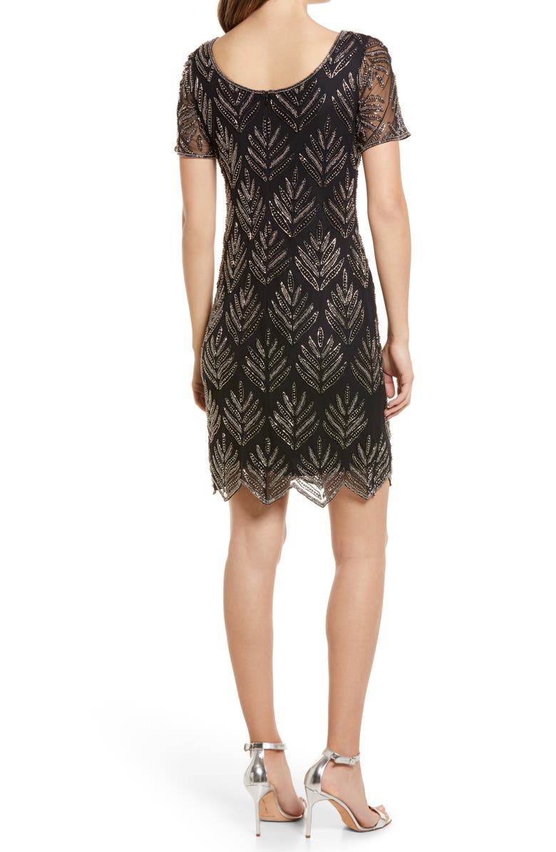 Pisarro Nights Beaded Leaf Sheath Dress, Alternate, color,