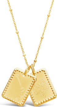 Sterling Forever 14K Gold Plated Brass Zodiac Tag Necklace - Aries