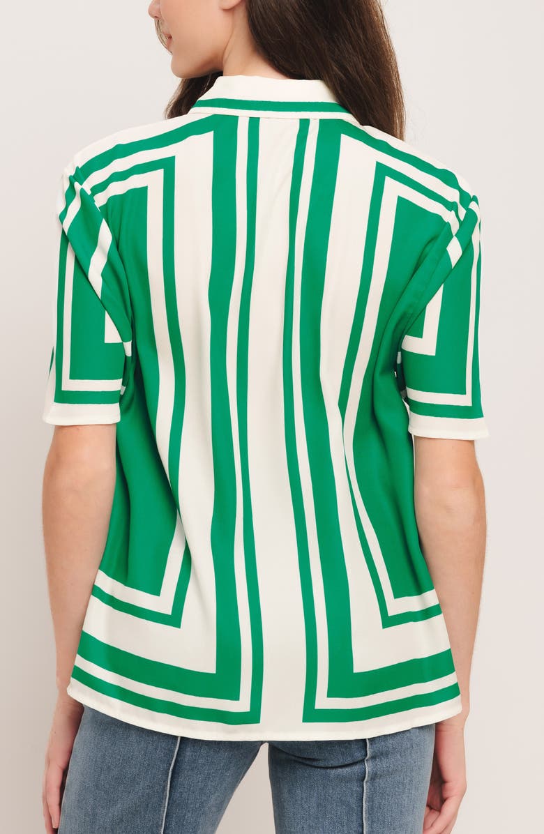 FLYING TOMATO Striped Button Up Top, Alternate, color, Ivory Green