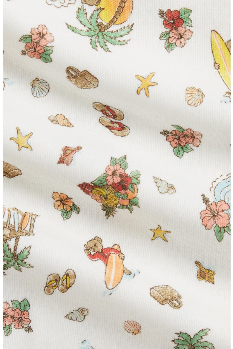 Polo Bear Print Long Sleeve Cotton Footie, Alternate, color, BEARADISE