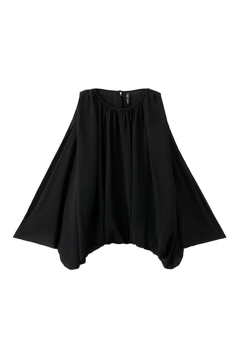 Cape Sleeve Top, Alternate, color, BLACK