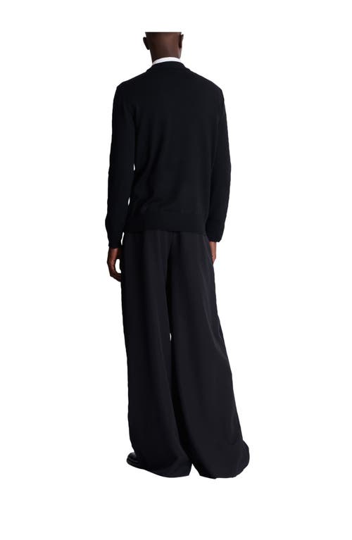 Balmain College Jacquard Knit Jumper In Black