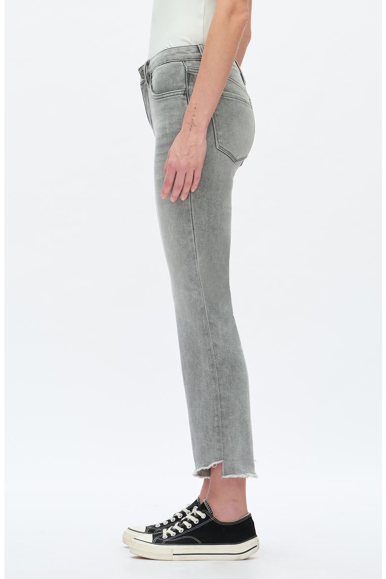 Frayed Step Hem Mid Rise Ankle Bootcut Jeans, Alternate, color, GRAY