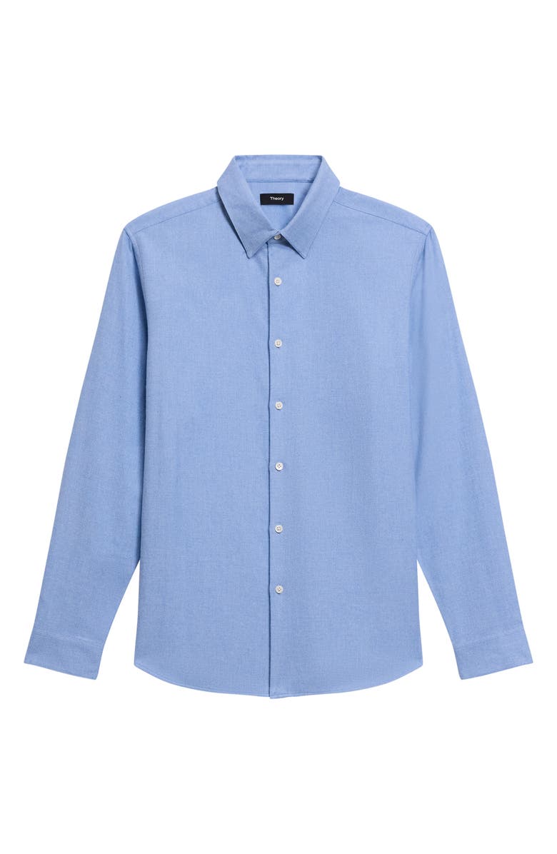 Theory Irving Flannel Button-Up Shirt, Alternate, color, Skylight Melange