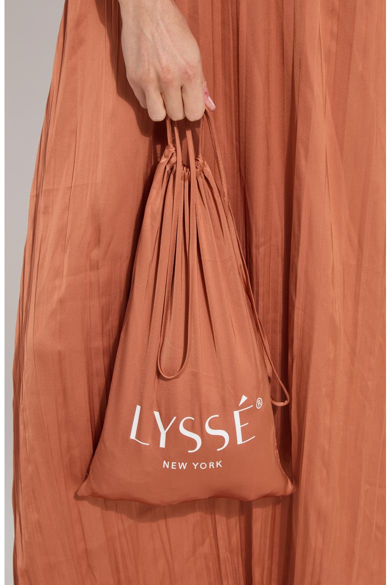 Maite Packable Pleated Maxi Dress, Alternate, color, SAFFRON