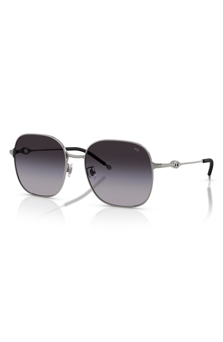 DIESEL<sup>®</sup> 55mm Square Sunglasses, Alternate, color, Gun Metal / Grey Gradient