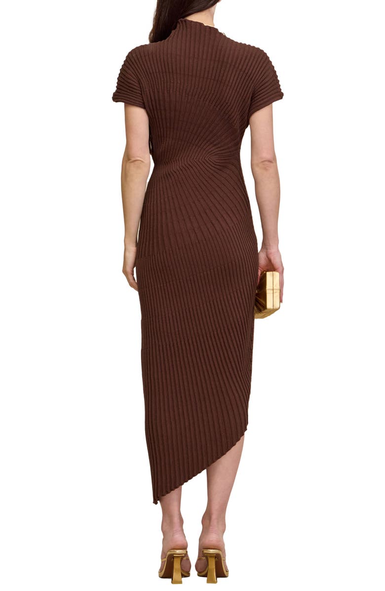 Cult Gaia Chrysta Turtleneck Rib Midi Sweater Dress, Alternate, color, Java
