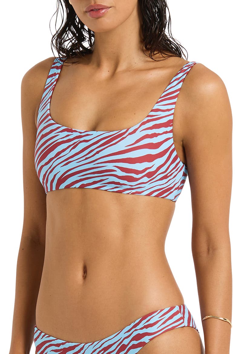 Quinn Reversible Crop Bikini Top, Alternate, color, BLUE ZEBRA / RUBY