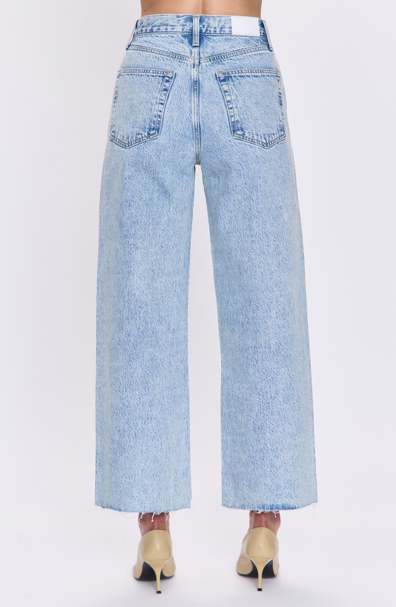 Pistola Tate Raw Hem High Waist Ankle Bowed Wide Leg Jeans, Alternate, color, Modena