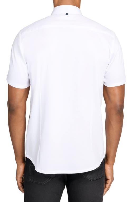 Wrk W.r.k Hudson Reworked Slim Fit Short Sleeve Button-down Shirt In White