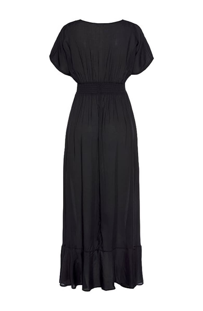 LASCANA Flounce Hem Cover Up, Alternate, color, Black