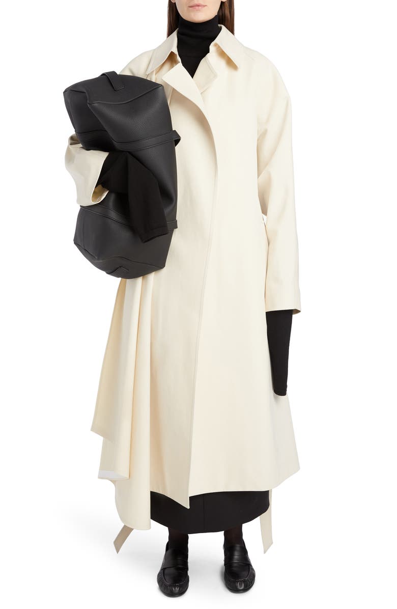 The Row Maia Oversize Bonded Wool & Cotton Trench Coat, Main, color, 