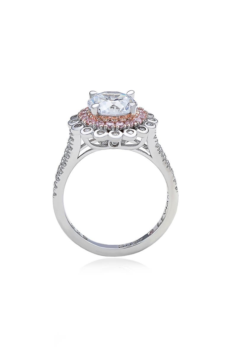 Cubic Zirconia Engagement Ring, Alternate, color, PINK