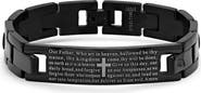 HMY JEWELRY Men's Black IP Stainless Steel Lord's Prayer Bracelet
