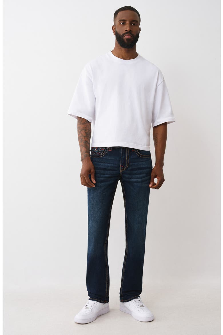 Ricky Big T Flap Straight Jeans, Alternate, color, DARK MAHOGANY WOOD WASH