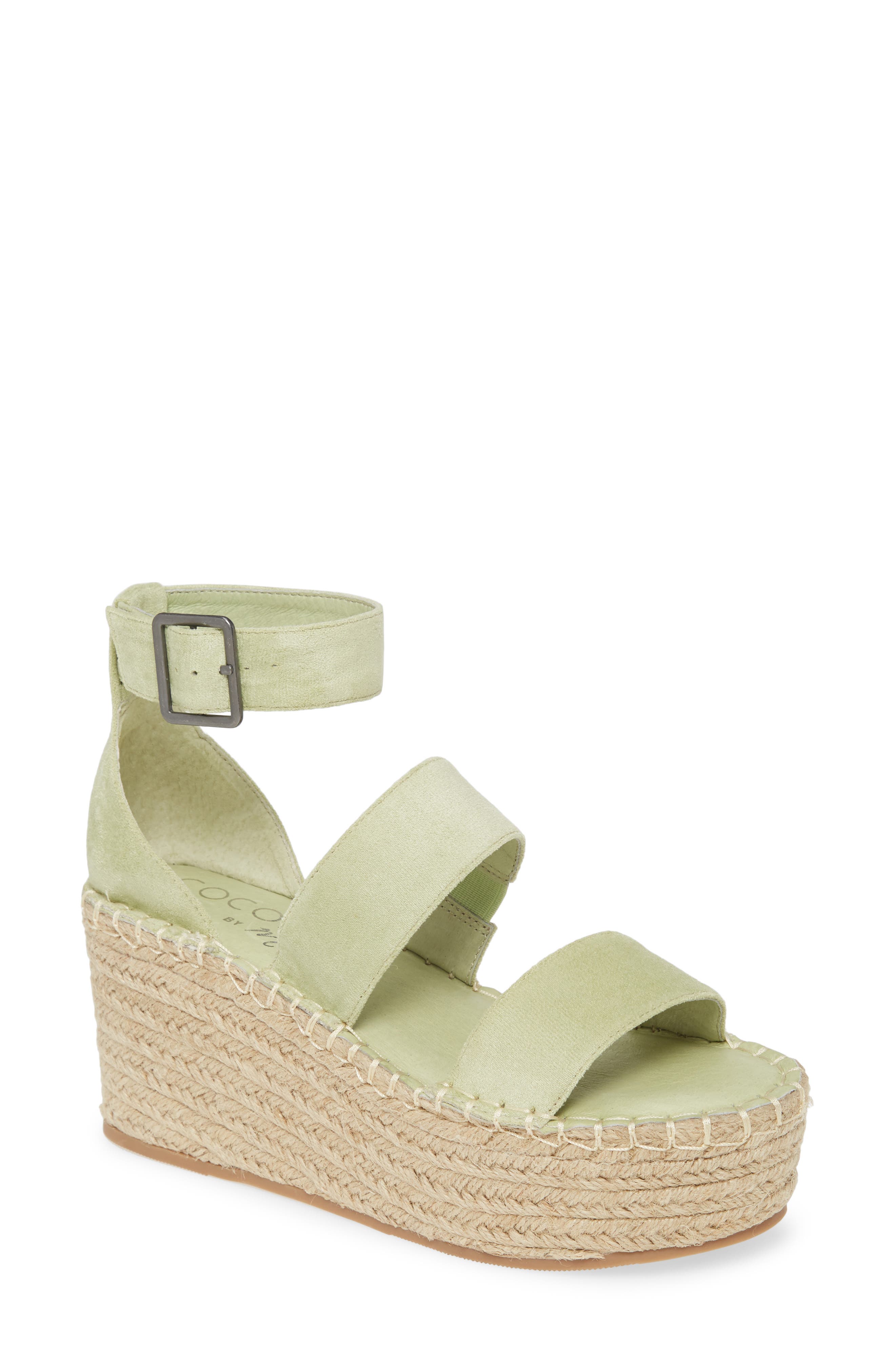 Soire Platform Wedge Sandal, Main, color, MINT FABRIC