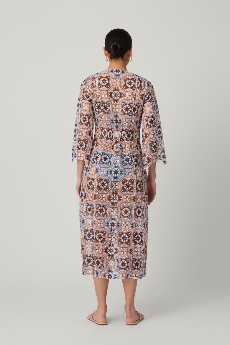 Cannes Medallion Crochet Maxi Cover Up, Alternate, color, Mocha Multi