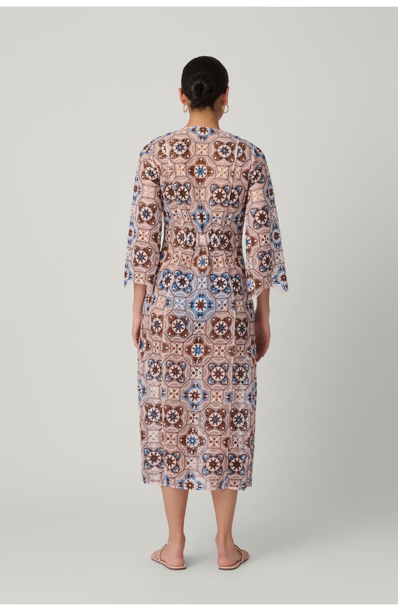 Shoshanna Cannes Medallion Crochet Maxi Cover Up, Alternate, color, Mocha Multi