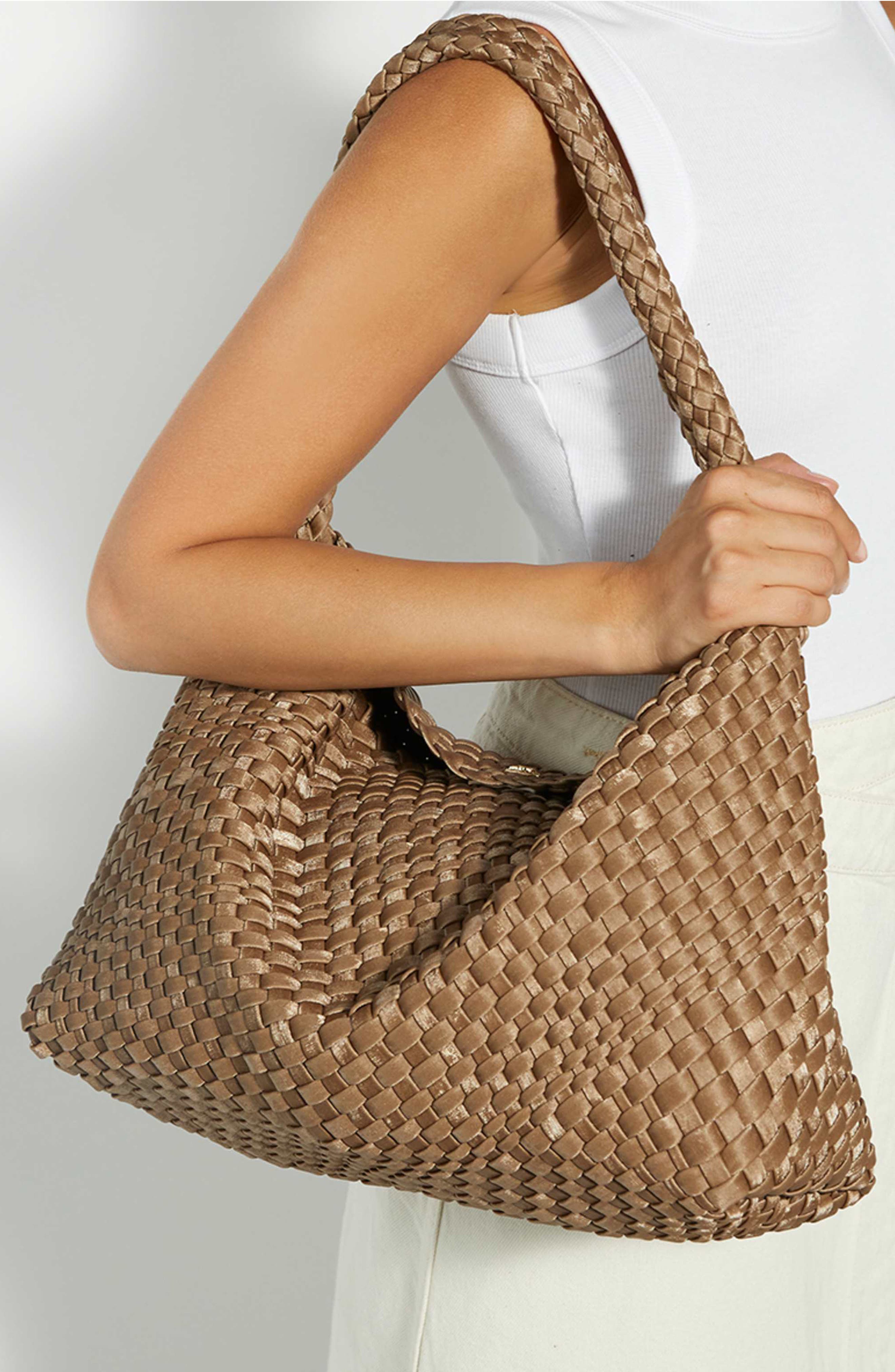 Deliberate L Woven Shoulder Bag, Alternate, color, BRONZE