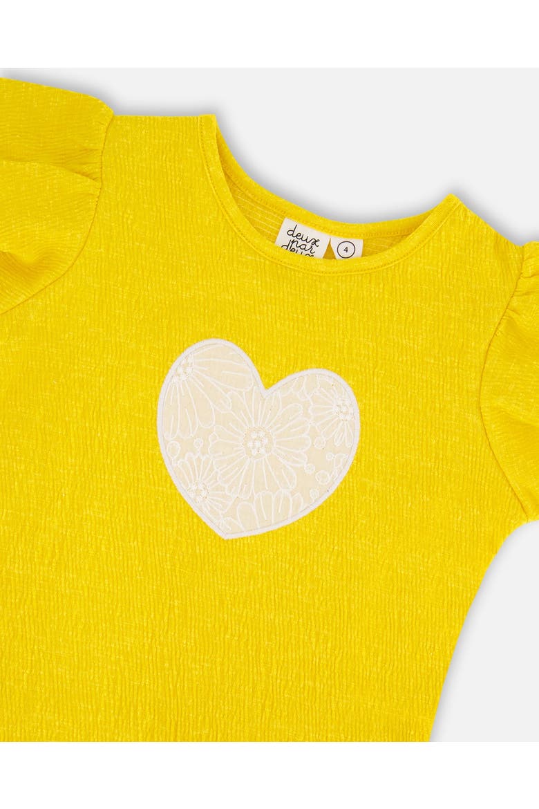 Crinkle Jersey Short Sleeve Top, Alternate, color, Yellow