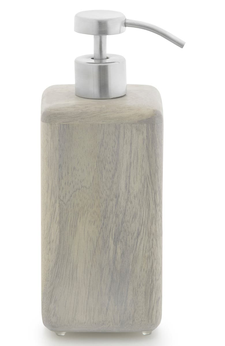 Kassatex Fiji Mango Wood Lotion Dispenser, Main, color, White Wash