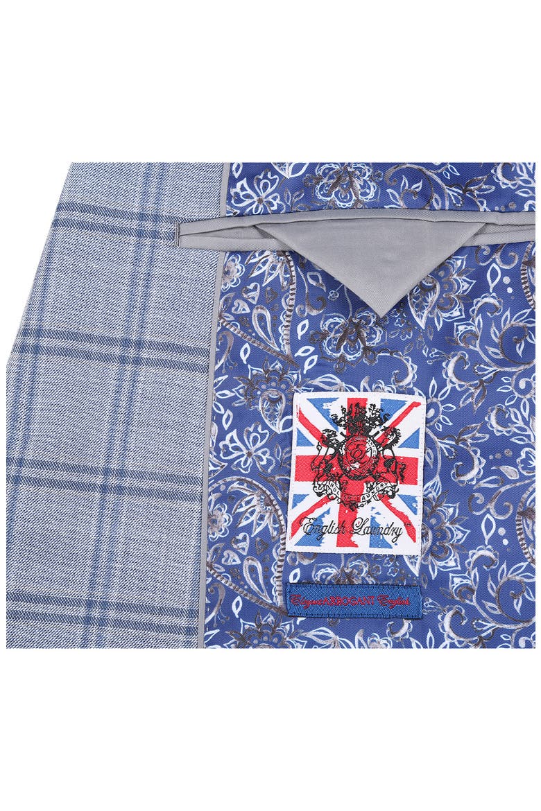 Plaid Grey & Blue Mélange Suit, Alternate, color, GREY/ BLUE