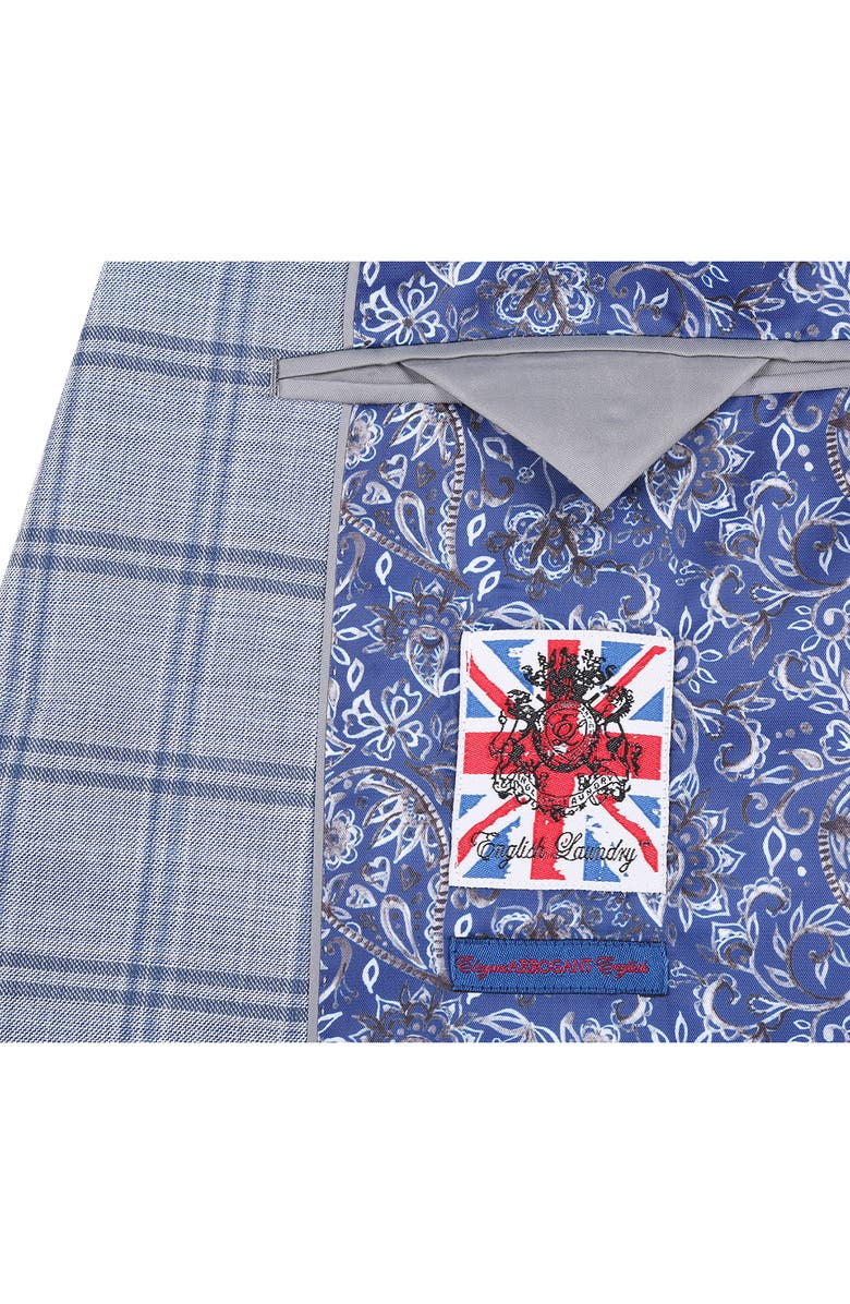 English Laundry Plaid Grey & Blue Mélange Suit, Alternate, color, Grey/ Blue