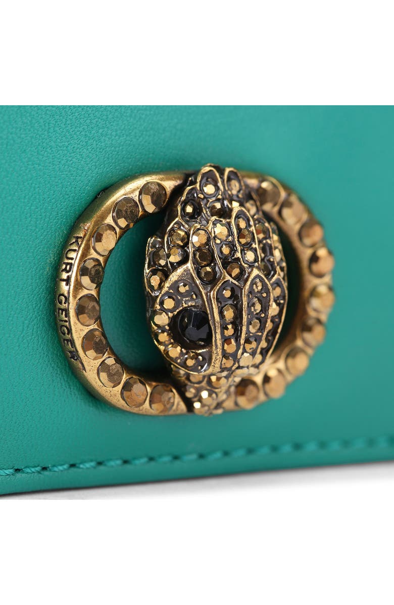 Kurt Geiger London Chelsea Leather Card Holder, Alternate, color, Open Green