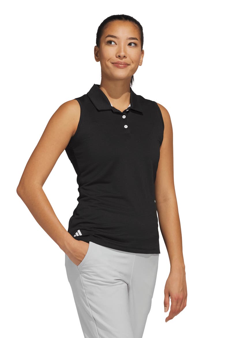 Performance Sleeveless Polo, Alternate, color, BLACK