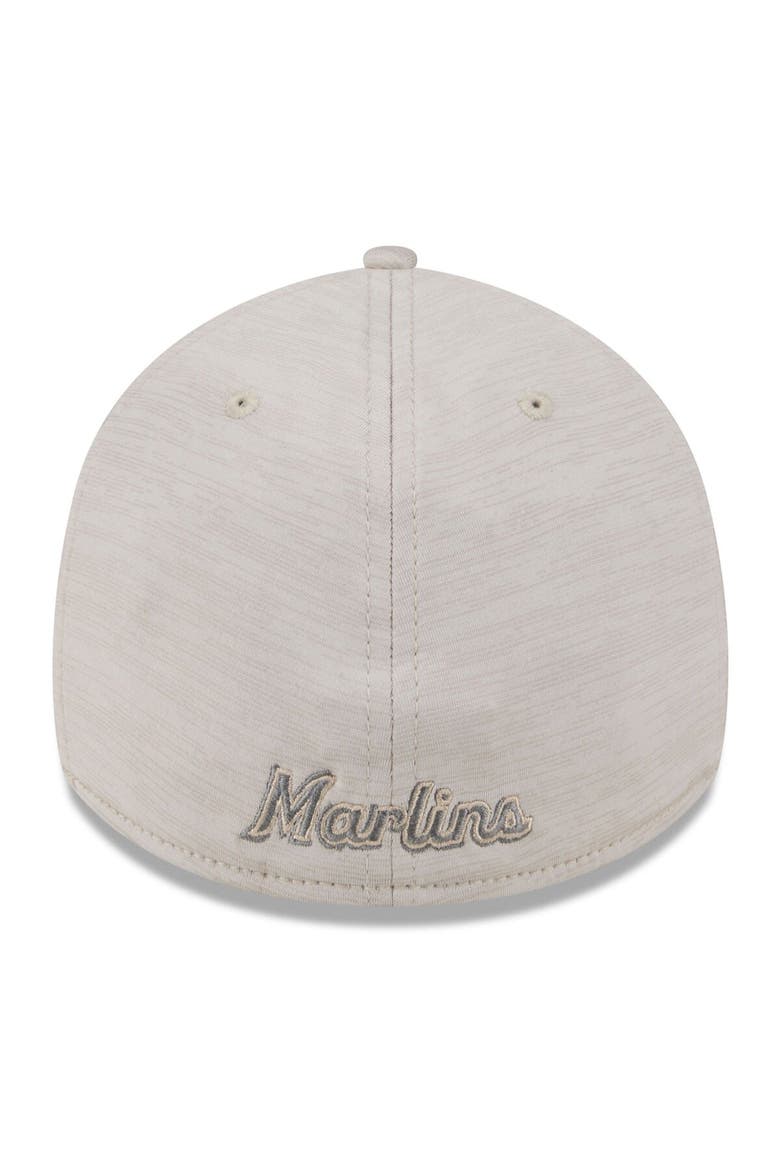 Men's New Era  Cream Miami Marlins 2024 Clubhouse 39THIRTY Flex Fit Hat, Alternate, color, Cream