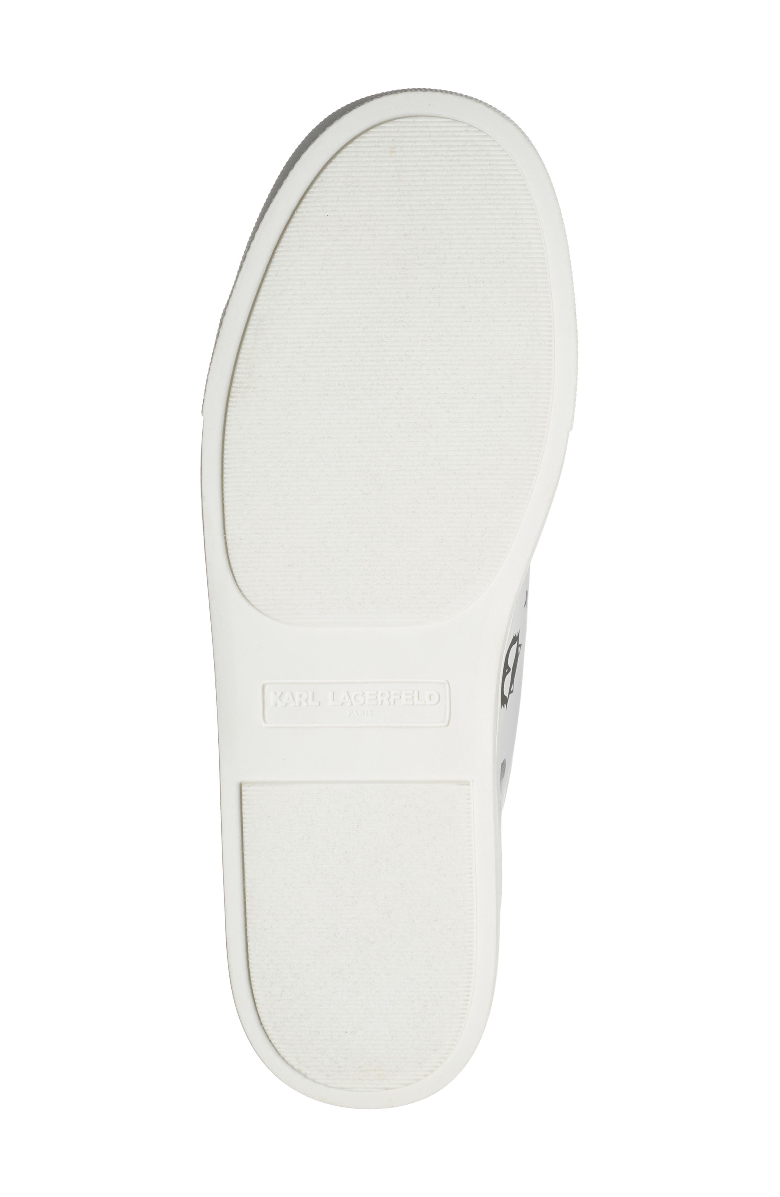 KARL LAGERFELD PARIS Cate Choupette Platform Sneaker, Alternate, color, Bright White/ Black