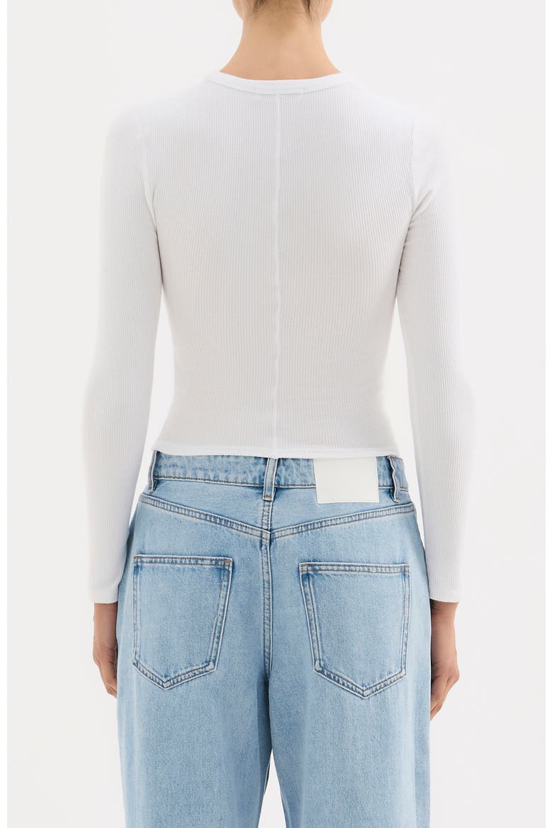 Rib Ls Tee, Alternate, color, White