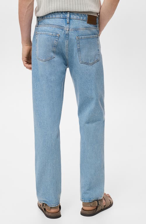 Mango Moby Straight Fit Cotton Jeans In Blue