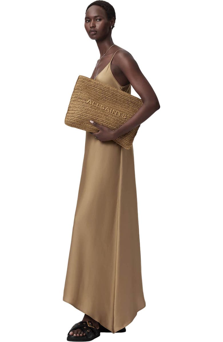 AllSaints Large Bettina Woven Clutch, Alternate, color, Biscuit Brown