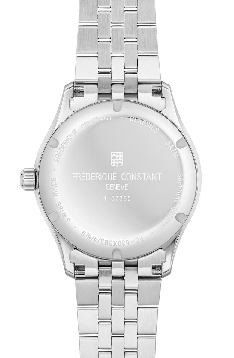 FREDERIQUE CONSTANT Classics Index Automatic Bracelet Watch, 39mm, Alternate, color, Silver