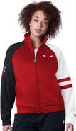 STARTER Women's Starter Red Chicago Bulls Line Up Dolman Raglan Full-Zip Track Jacket