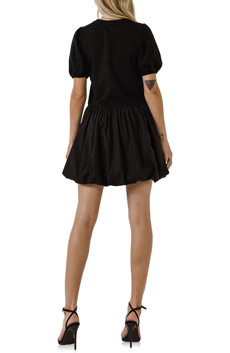 English Factory Mixed Media Balloon Hem Minidress, Alternate, color,