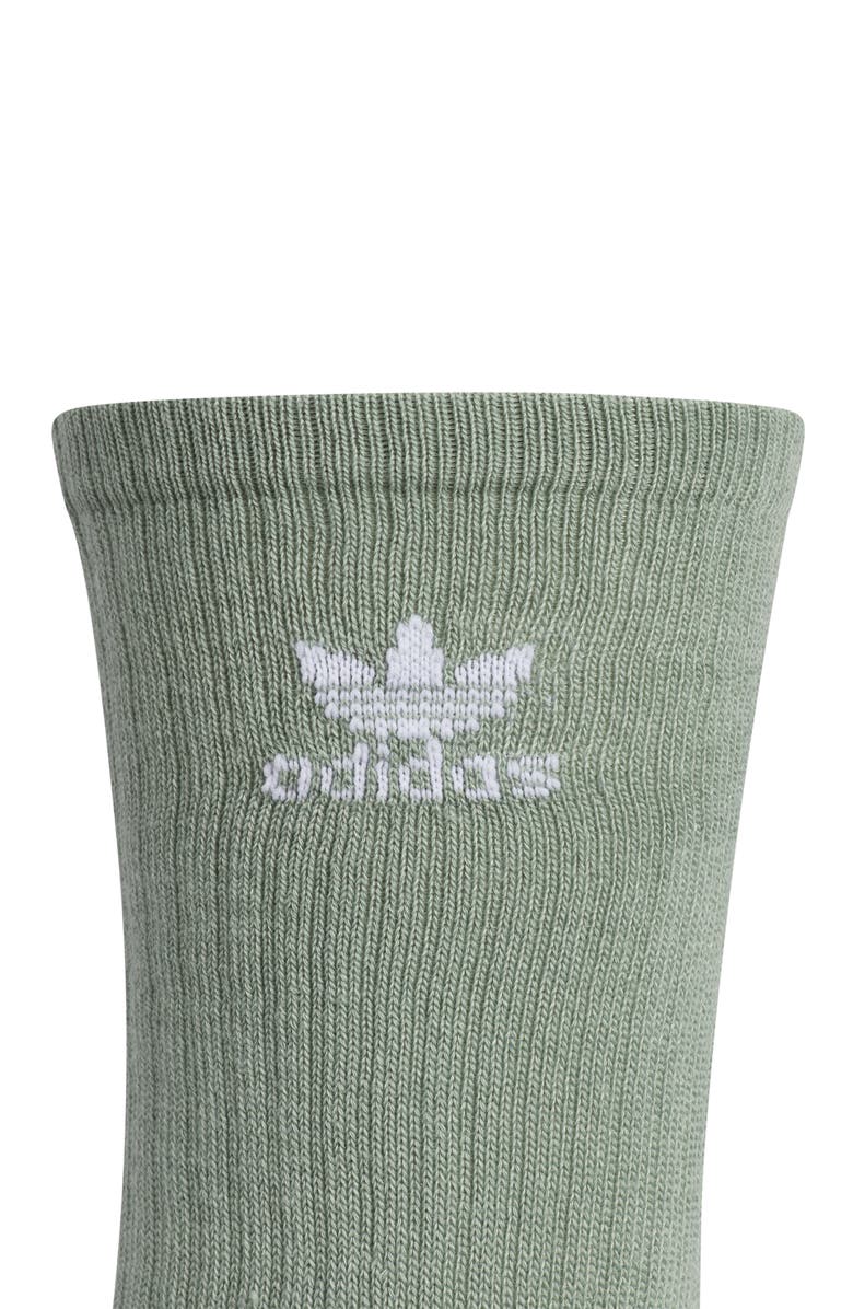 adidas Trefoil 6-Pack Crew Socks, Alternate, color, Silver Green/Yellow/Red