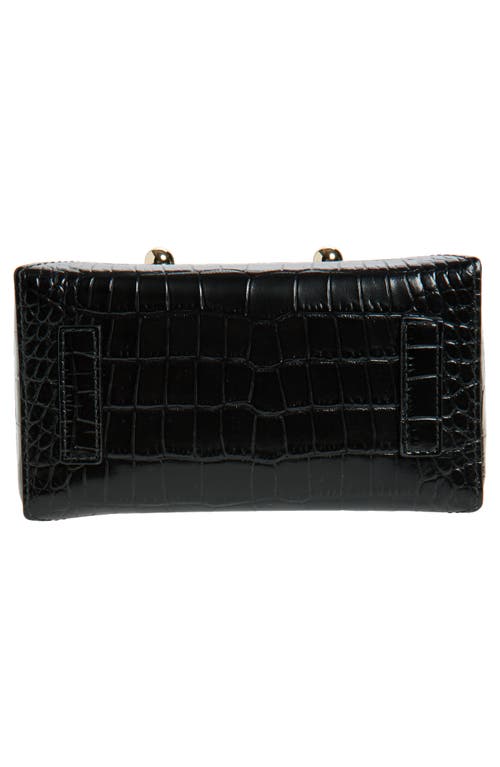 Strathberry Nano Mosaic Croc Embossed Leather Top Handle Bag