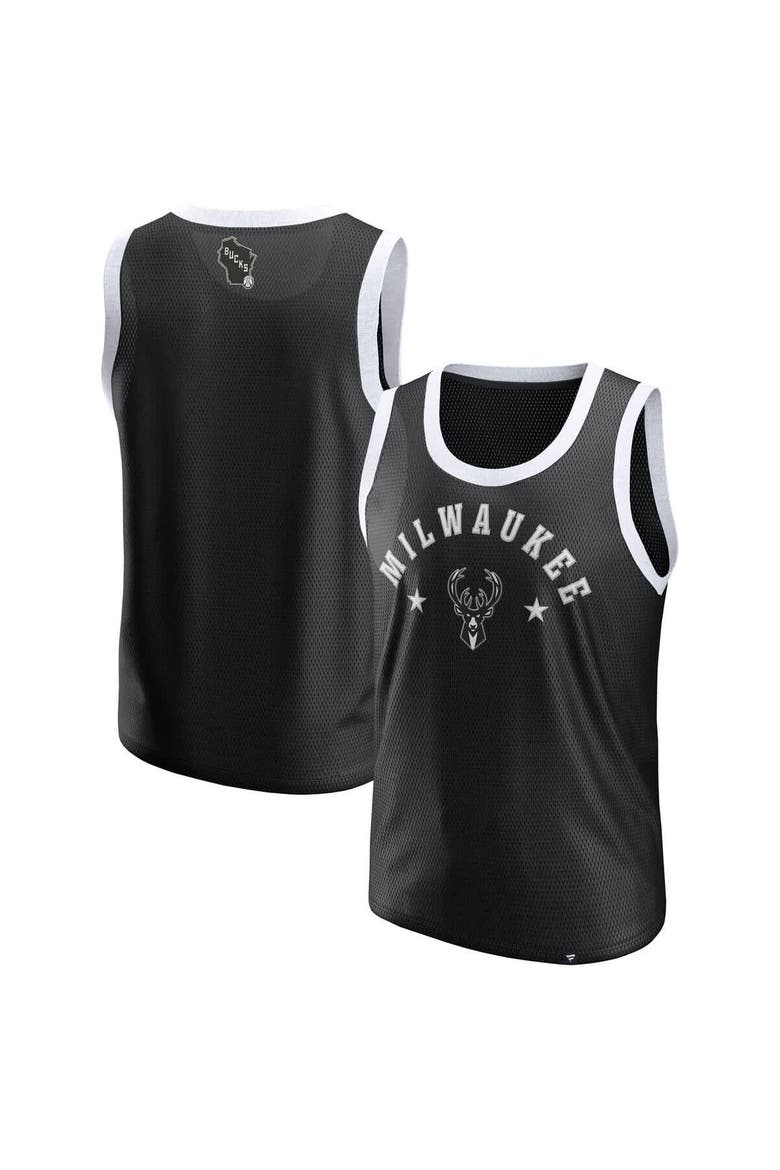 Men's Fanatics  Black Milwaukee Bucks Mesh Tank Top, Main, color, Black